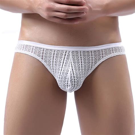 Knitting Lace 男性 bikini ビキニ レース素材 柔らか生地 通気性 ハフバックブリーフ 魅力 カッコイイ 情熱 セクシー 立体フロント ローライズ パッション インソ