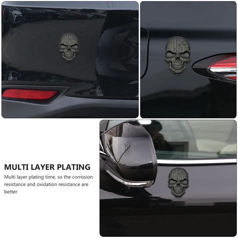 2 Pc Zinc Alloy Skull Car Sticker Motorcycle Decals Auto Stickers EBay