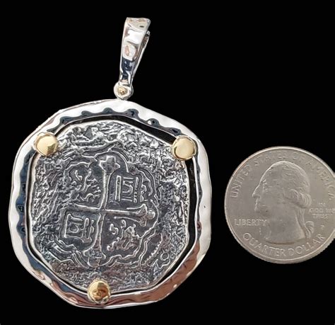 large atocha coin pendant etsy