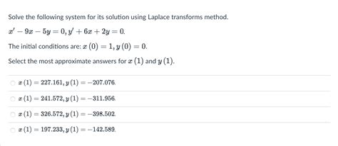 Solved Solve the following system for its solution using | Chegg.com