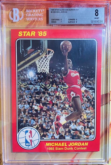 1985 Star Michael Jordan Slam Dunk Supers 5x7 BGS 8 ROOKIE Chicago