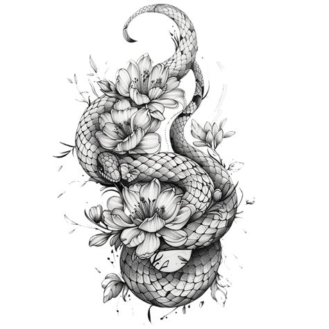 flower snake tattoo 11