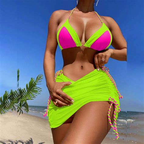 Snowsong Triangle Bikini New Women S Printed Sexy Split Plus Size Bikini Swimsuit Cover Up