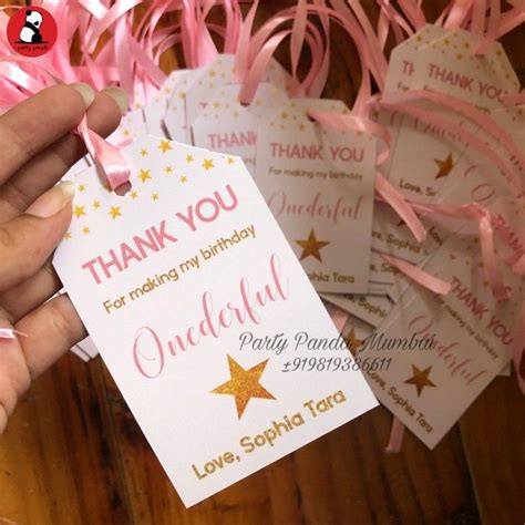 Personalized Gift Favor Tags And Thank You Message For Star Theme First