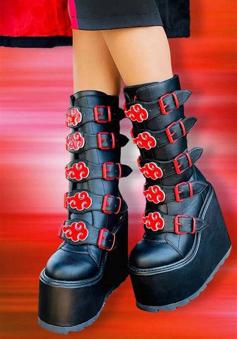 Yru Dune Akatsuki Black Red Platform Boots Buy Online Australia