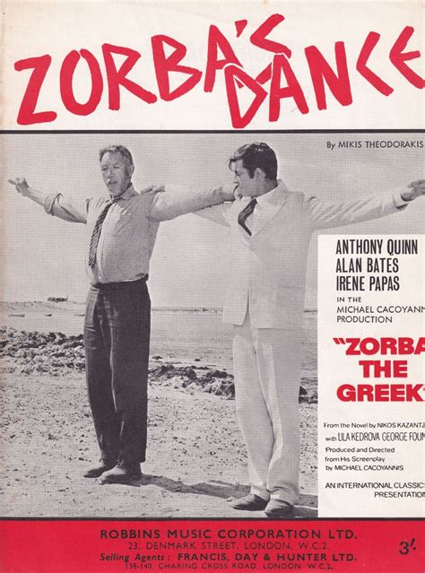 Zorbas Dance From Zorba The Greek Movie 1960s Sheet Music Ephemera