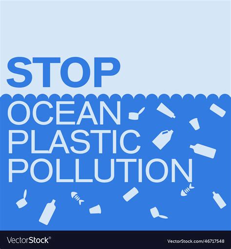 Stop Ocean Plastic Pollution Banner Design Vector Image