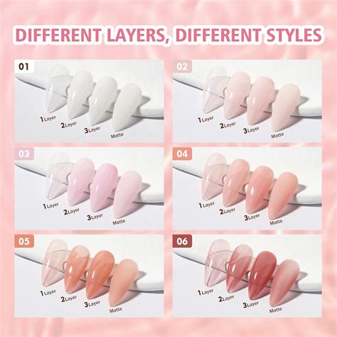 Conaumy Juego de esmaltes de uñas de gel 6 colores nude esmalte de gel natural transparente