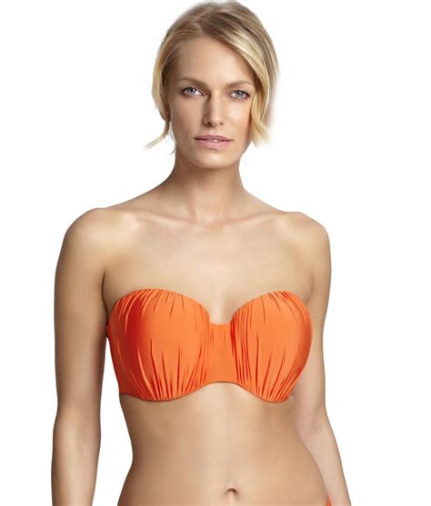 Plavky vrchní díl PANACHE SWIM MARINA BANDEAU BIKINI TOP TANGERINE