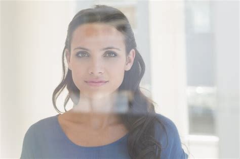 Premium Photo Pretty Brunette Smiling At Camera