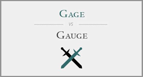 Gage Vs Gauge