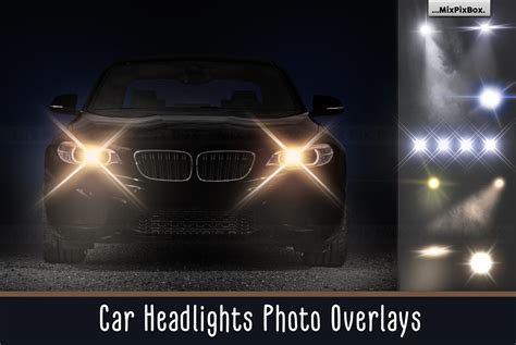 car headlights photo overlays graphic  mixpixbox creative fabrica