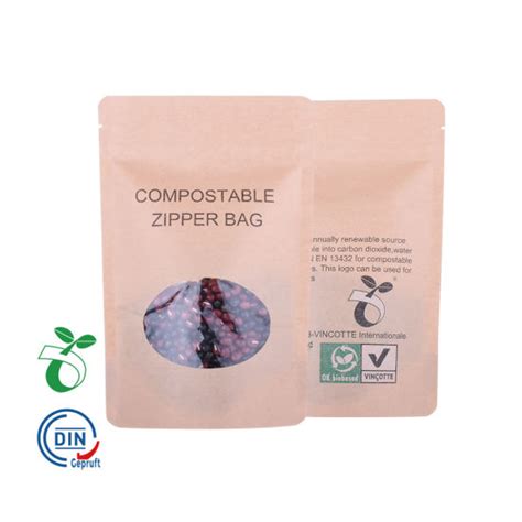 Biodegradable Ziplock Packaging Bags Eco Friendly Compostable Food