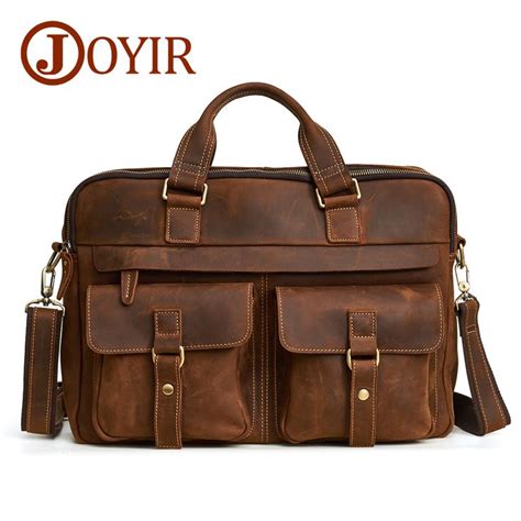 Купить JOYIR 15,6 дюймов из натуральной кожи сумка Для мужчин Портфели ...