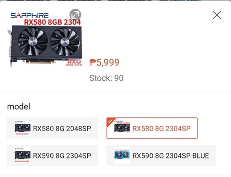 SAPPHIRE RX 580 8GB RGB 2304sp, Computers & Tech, Parts & Accessories ...