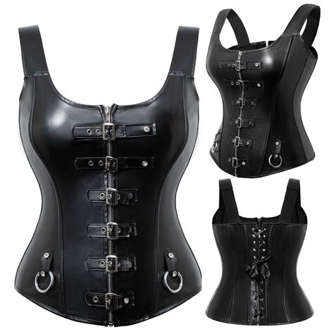 Women Lace Up Boned Bustier Corset Overbust Burlesque Top Lingerie Waist Cincher Ebay