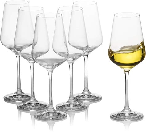 Crystalex White Wine Glasses Set Of 6 8 45 Ounces Stemmed And Elegant Glassware