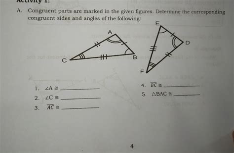 Solved Acavity L A Congruent Parts Are Marked In The Given Figures