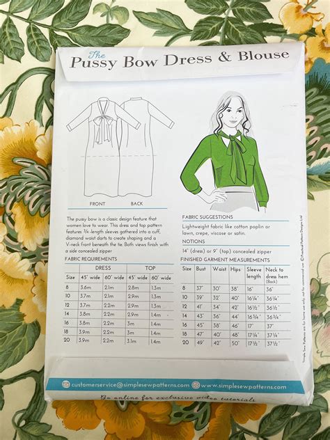 Simple Sew Pussy Bow Dress And Blouse Pattern Sewing Pattern Etsy