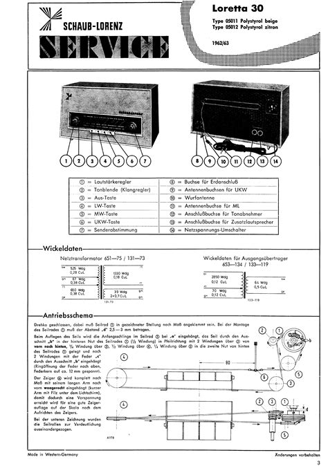SCHAUB-LORENZ LORETTA 30 SM Service Manual download, schematics, eeprom ...