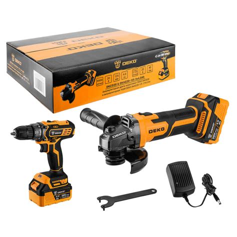 Аккумуляторная дрель-шуруповерт DEKO DKCD20 20В и аккумуляторная УШМ ...
