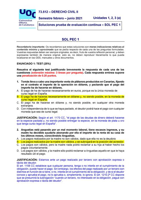 Solpec Civil Derecho Civil Ii Semestre Febrero Junio