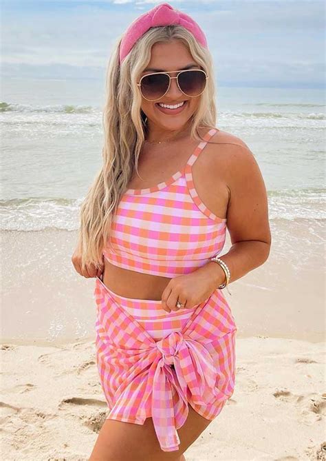 The Daisy May Plaid High Waist Bikini Set