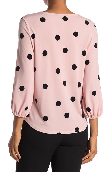 Adrianna Papell Polka Dot Printed Blouse Nordstrom Rack