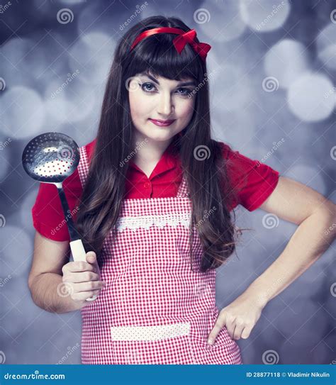 Brunette Housewife Stock Photo Image Of Cheerful Healthcare