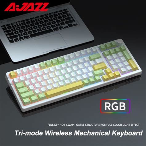 Ajazz Ak Rgb Keys Bluetooth Gaming Mechanical Keyboard Hot Swap Keyboard Wireless G