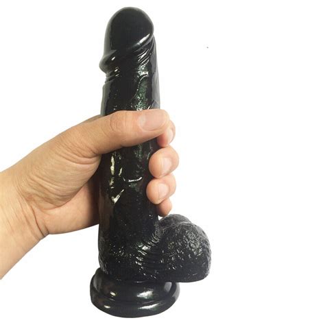 Suction Cup Black Dildo Realistic Feel Sex Toy Anal Inch The Poppers Shop