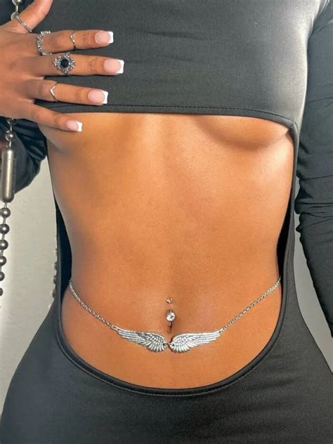 Sexy Waist Chain Angel Wings Body Chain Bikini Necklace Belly Chain Beach Jewelry Accessories