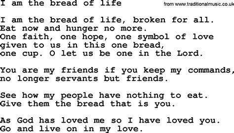 Catholic Hymns Song I Am The Bread Of Life Lyrics And Pdf