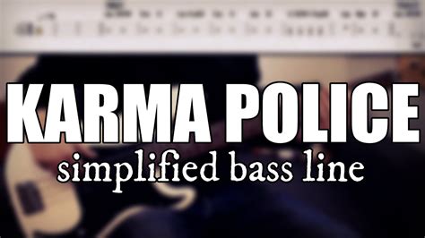 Karma Police Radiohead Simplified Bass Line With Tabs Youtube