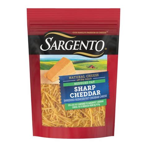 Sargento Off The Block Cheese Shredded Sharp Cheddar Reduced Fat