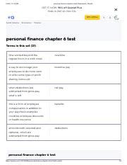 personal finance chapter  test flashcards quizletpdf