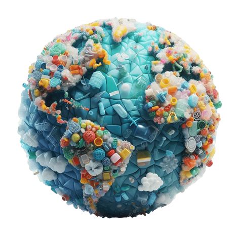 Plastic Waste Globe World Made From Recycled Trash, Plastic Waste Globe