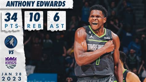 Anthony Edwards Scores Point Double Double In Win Over Kings