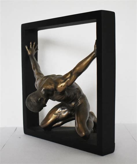 Naked Male Statue Erotic Art Sexy Pose Beautiful Man Hot Body Desire And Love Cold