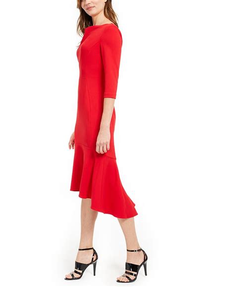 Calvin Klein Ruffled Hem Midi Dress Macys