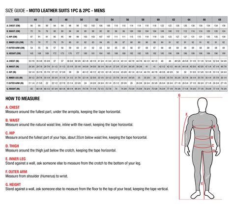 Alpinestars Motorcycle Race Suit Size Chart