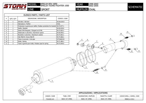 Exhaust Storm By Mivv Muffler Oval Nero Steel For Aprilia Rsv 1000 2000