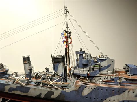 Hms Cossack 1350 Scale Since My Last Post I Added Rigging And Flags