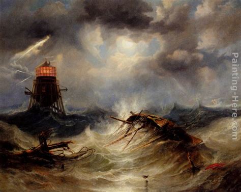 Lighthouse Storm Painting at PaintingValley.com | Explore collection of ...