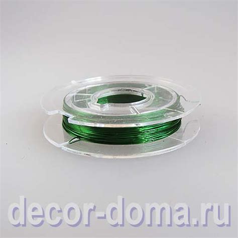 Проволока, поделочная, тонкая, на катушке, 0,3 мм, 10 м, цвет зеленый ...