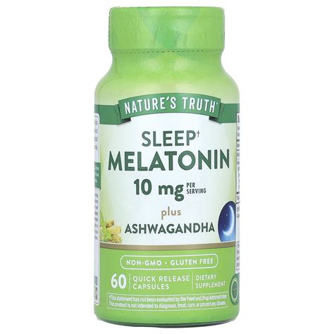 Nature S Truth Sleep Melatonin Plus Ashwagandha 10 Mg 60 Quick