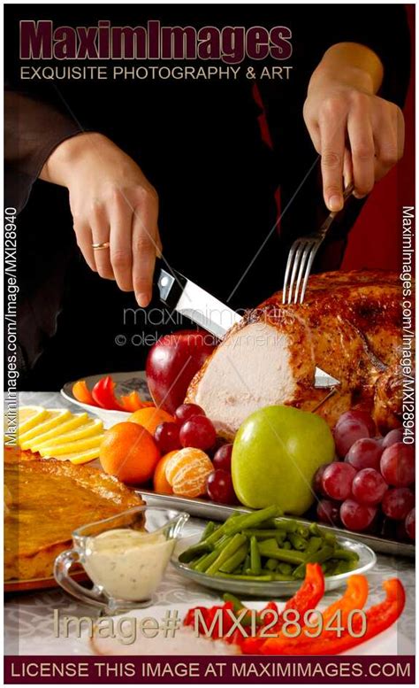 Photo of Carving Thanksgiving Turkey | Stock Image MXI28940