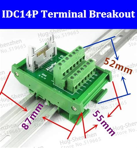 Idc14p Idc 14 Pin Male Connector To 14p Terminal Block Breakout Board
