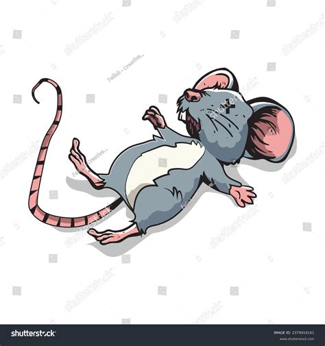 Mouse Dead Isolated On White Background Stock Vector Royalty Free