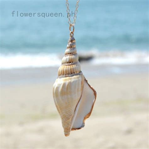 Flowersqueen Ocean Winds Chain Necklace Conch Shell Pendant Necklace